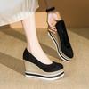 Fashion Women's Shoes 2025 Spring New Casual Shoe Designer Wedge Shoes for Women Luxury Party High Heels Single Shoes Slip-On Loafers
