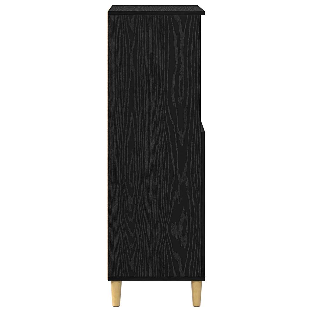 Highboard Black Oak Effect 60 X 36 X 110 Cm Engineered Wood