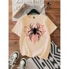 Casual Spider Round Neck Short Sleeve Women T Shirt Spring Summer Korean Style Tees Tops Woman Graphic Gothic Tshirt Clothes