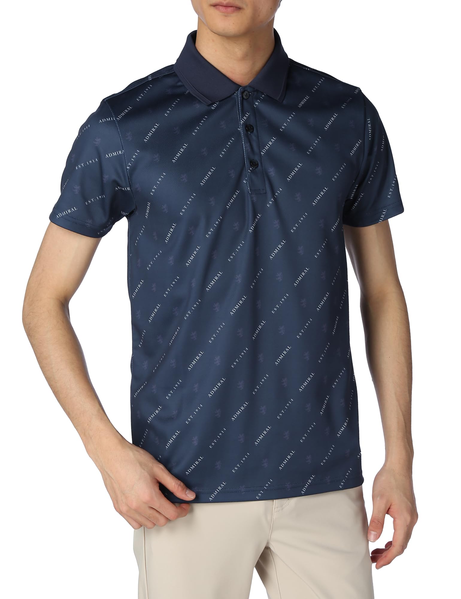 

Мужская классическая рубашка поло с монограммой Admiral Golf, темно-синяя