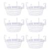 Plastic Round Water Catch Tray with 4 Pcs Hooks Transparent Plant Drip Holder Ventilated for Gardening Balcony Window Decoration