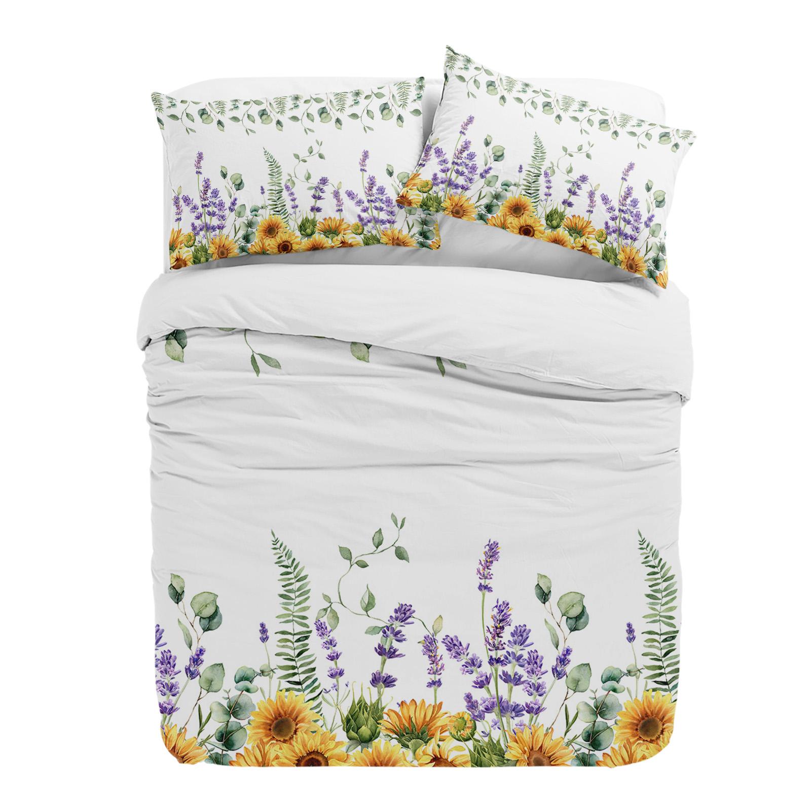 Wild Flower Eucalyptus Sunflower Plant Lavender 3pcs Bedding Set For Double Bed Home Textile Duvet Cover Quilt Cover Pillowcase