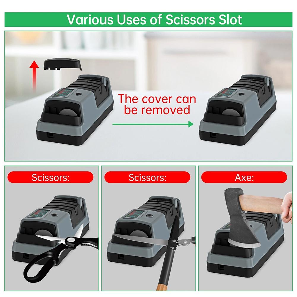 4-in-1 Electric Knife Sharpener with Adjustable Digital Display for Straight/Serrated Knives Ceramic Knives & Scissors
