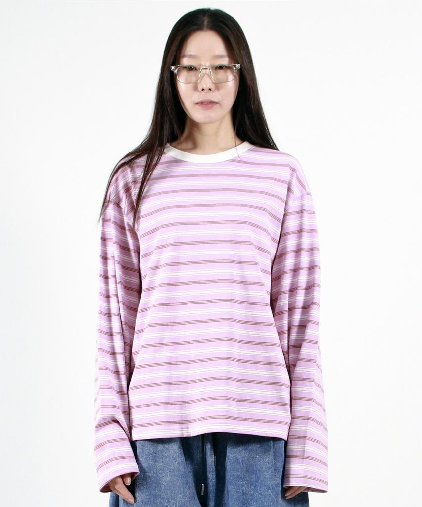 Deumakeu Multi Stripe Long Sleeve Tee - Pink