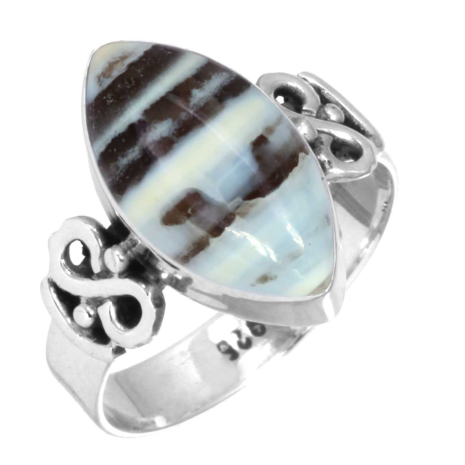 

Кольцо из стерлингового серебра 925 пробы Женское с драгоценным камнем Ручной работы Ювелирное изделие Подарок на Новый год Амазонит Ангелит Голубой опал Ботсванский агат Мохавский азурит Хризоколла Бохо 7