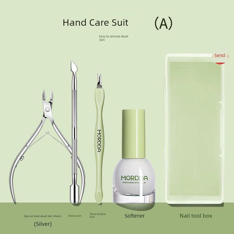 Nail Beauty Tool Set Exfoliating Scrub Scissors Nail Removal Sanding Bar Manicure Rub Polishing Care Nail For Home Professional Tools Manicure Care Set a