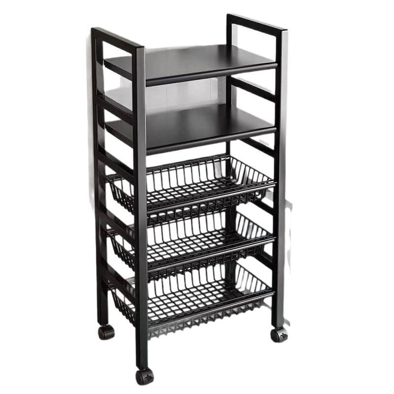 2025 Multifunctional Floor-Standing Kitchen Storage Rack: Multi-Layer Vegetable Basket Shelves