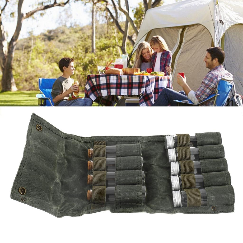 Portable Spice Bag Multipurpose   Ssoning Storage Bag with 9 Spice Jars for Outdoor Camping Travel
