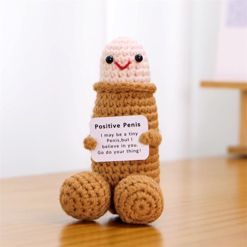Cross-border Positive Energy Potato Crochet Doll: Humorous Yarn-Knitted Bonsai Ornament and Gift Card