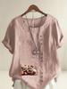 Women's Fashion Couple Bear Print Round Neck Short Sleeve T-shirt Summer Casual Cotton Linen Graphic Shirt Leisure Loose Blouse Tops