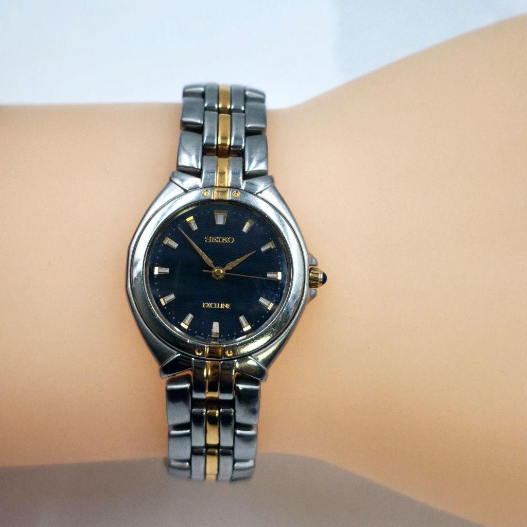 [USED] Working Seiko Exceline watch, combination, battery, genuine strap