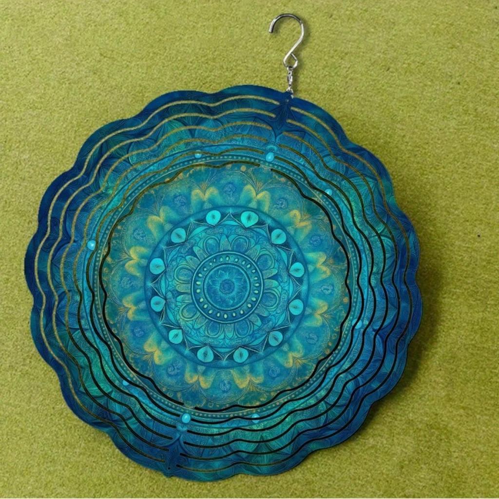 10 Zoll Hängender Windspinner mit 360 Grad Drehhaken für Outdoor Garten Balkon Deko Elegantes Windgetriebenes Design für Frühling Sommer