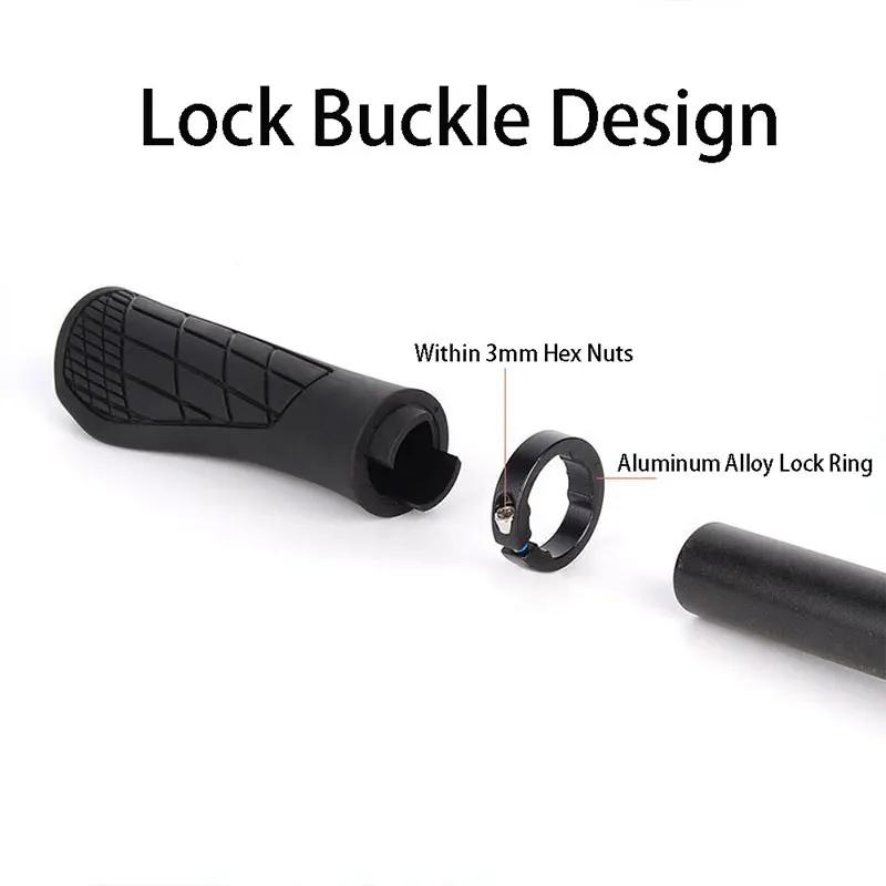 1pair Bicycle Handlebar Grip Rubber Bike HandleBar Cover Anti-Slip Shock Absorbing Lockable MTB Cuffs Cycling Accessories