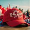 Adjustable Baseball Cap with Embroidered U S 250th Independence Freedom Republic 1776–2026 Design for Adults Unisex