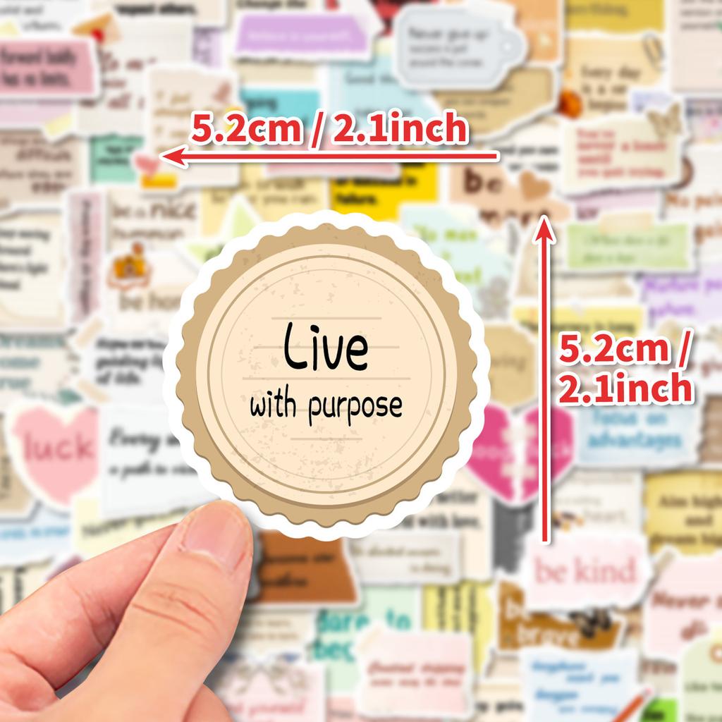 100 Stück Handgerissene Text-Auf-Video Inspirierende Englische Kurzsätze Aufkleber in Sonderform DIY Handbuch Koffer Notizbuch Aufkleber