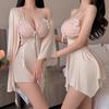 Sexy Underwear Women's Sexy Backless Clothes French Bow Gathering Plus Chest Pad Home Nightdress