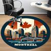 1pc Montreal Maple Leaf Office Round Area Rug,  Mat Suitable ForOffice, Under Office Chairs Bedroom Living Room Home Decor, Room Deco
