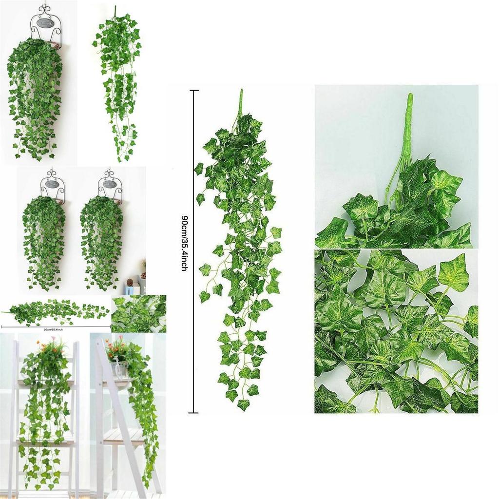Lifelike Artificial Ivy Vine Plastic Trailing Foliage Hanging Plant Decor 90 Cm