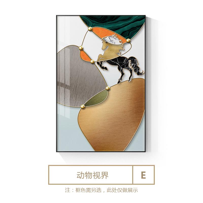 Modern Golden Deer Canvas Painting Animals Horse Wall Art Decor Print Poster Picture Gold Geometric Living Room Home Decoration