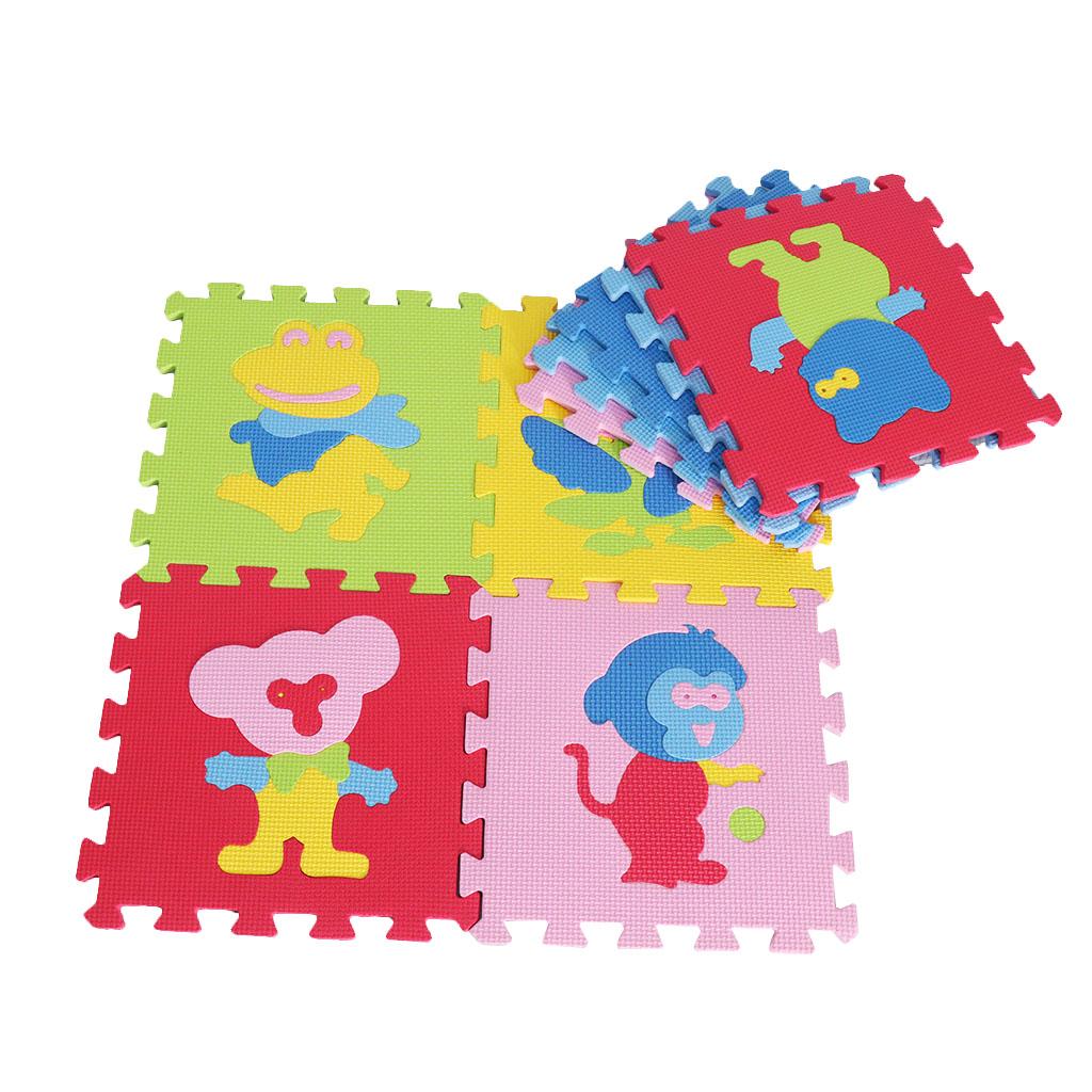 10 варіантів дитячого килимка-пазла з піни - Тема: Тварини та Транспорт - Для дитячих ігрових кімнат або спальні, Різні кольори
