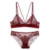 Lace Bra Set Women Soft Non-Wired 3/4 Cup Adjustable Straps Comfortable Breathable Lingerie