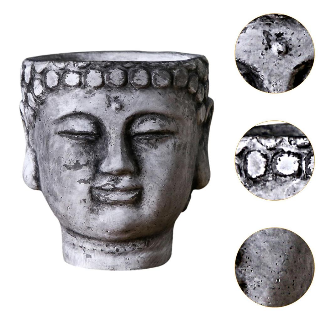 Buddha Head Planter Plant Flower Container Housewarming Gift Collectible Buddha
