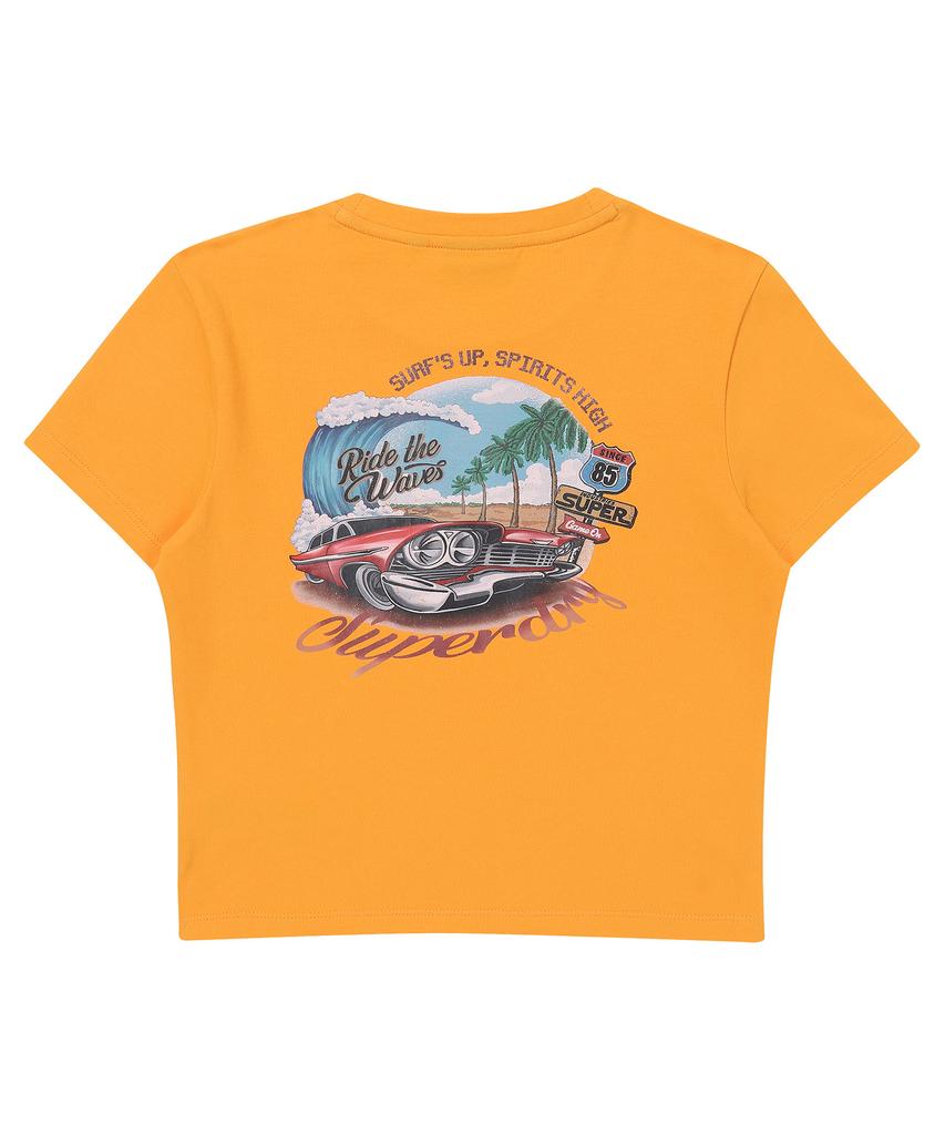 Syupeodeulai W Beach Car Crop T-Shirt Dark Yellow
