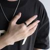 Exclusive Titanium Steel Ring Does Not Fade Niche Design Inlaid With Black Acrylic Men'S Jewelry Ring