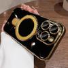 For Magnetic Holder Stand Plating Bumper Phone Case For For Iphone 12 13 14 15 Plus 16 Protector On 17 Pro Max Cover