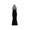 Fashion European and American women's clothing, sexy sleeveless backless neck nails drilled waist long evening dress bandage skirt