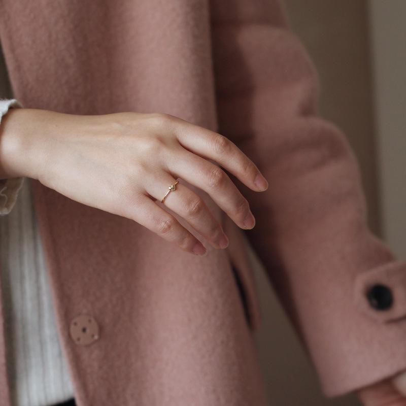 New Fashion Gold Color Heart Adjustable Ring Ladies Personalized Simple Design Holiday Party Jewelry Accessories