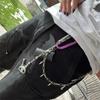 PU Leather Bat Pouch Keychain Black Wing Design Gothic Lipstick Holder  Car Keyring