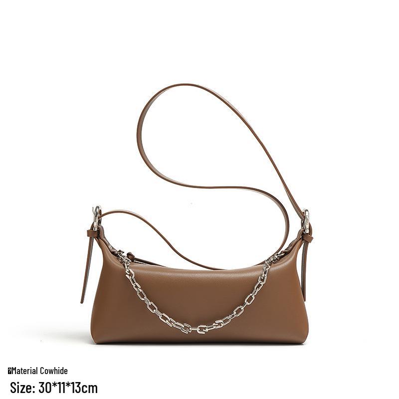 Spring 2024 Women's Genuine Leather Shoulder Crossbody Bag - Trendy Small Square Underarm Handbag