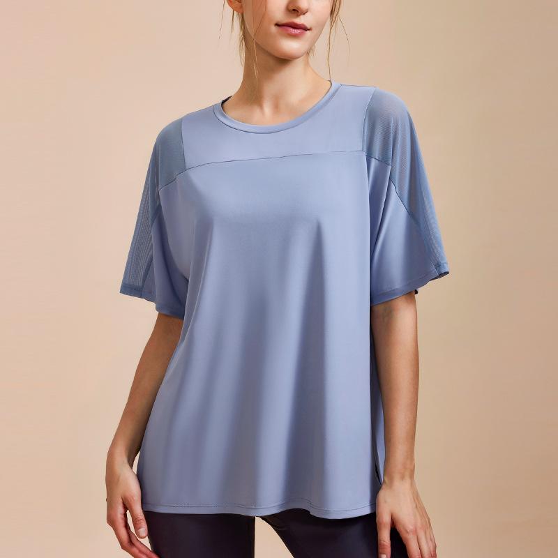 

Vanyue Women s Mesh See-through Five-Sleeve Yoga Fitness T-Shirt M