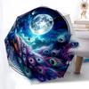1pc Peacock, feathers pattern Umbrella Portable Folding Umbrella Iron Frame Hole Bone Structure Outdoor Home Umbrella