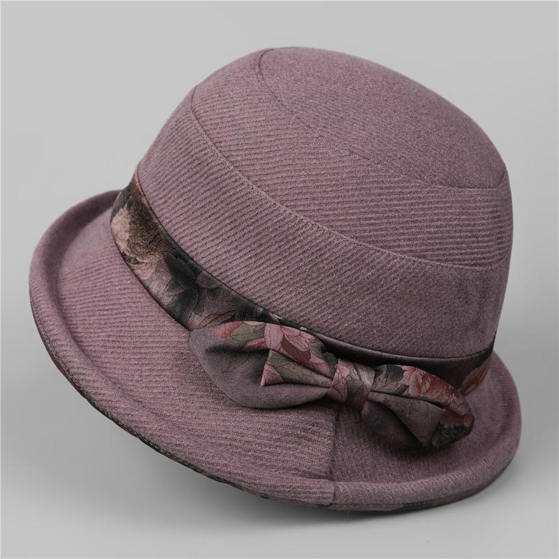 Hat Women Autumn and Winter Thick Roll Along Basin Hat Bucket Hat Foldable Warm Atmosphere Hat