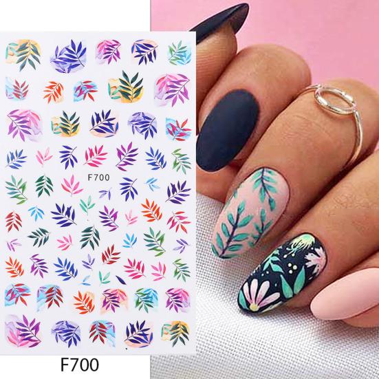 Decorare pentru unghii de lungă durată pentru femei, adeziv 3D, frunze de salcie, autocolant floral pentru unghii pentru petrecere