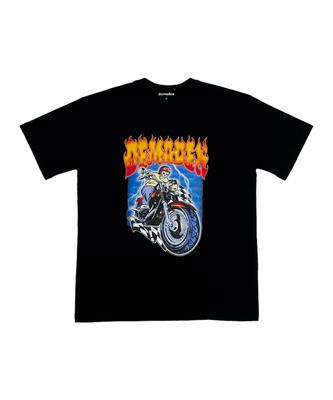 DEMADEN Skull Motorcycle Gang 1/2 T-Shirt Black