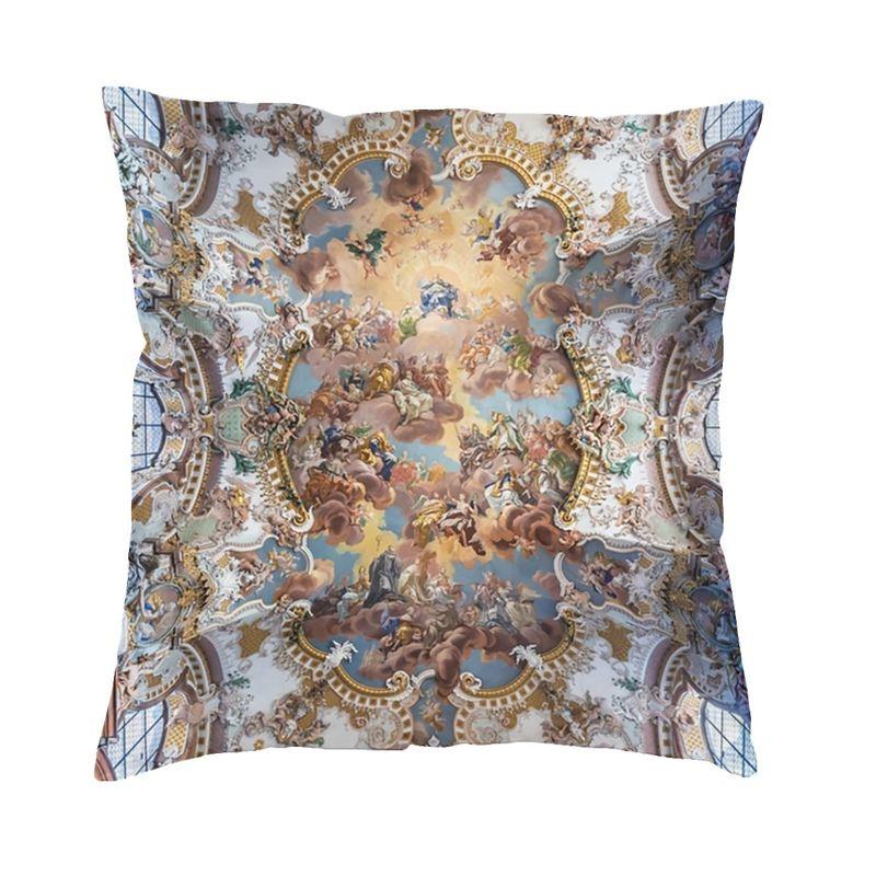 Golden Lion And Damask Ornament Luxury Throw Pillow Cover Decoration Baroque Cushions for Sofa