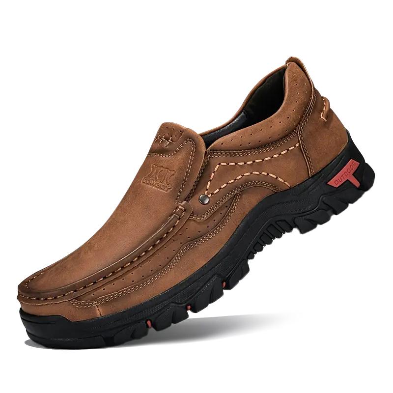 Thick Sole Men Loafers Handmade Outdoor Sneakers Men Leather Casual Shoes Slip On Spring And Fall Man Footwear Plus Size 39-48