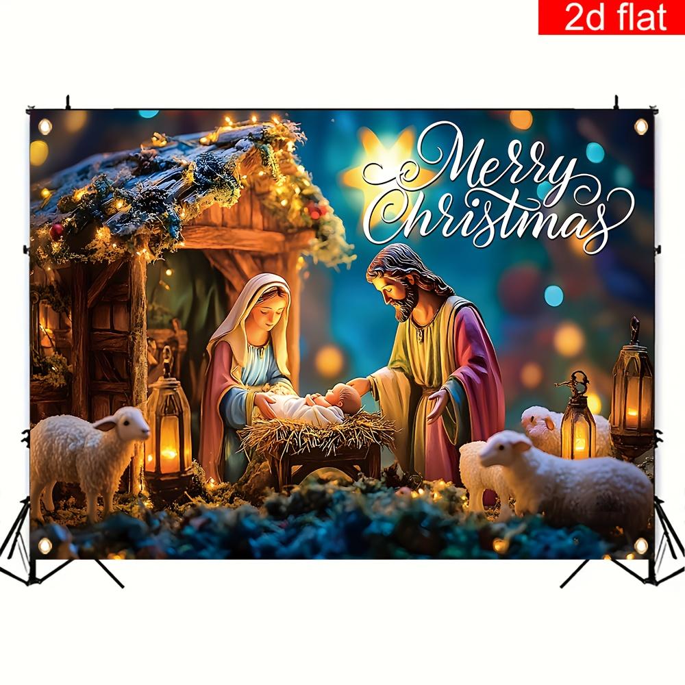 1Pcs Merry Christmas Nativity Decoration Background Bedroom Backdrop Decorations For Photo Studio Photo Booth Christmas Party