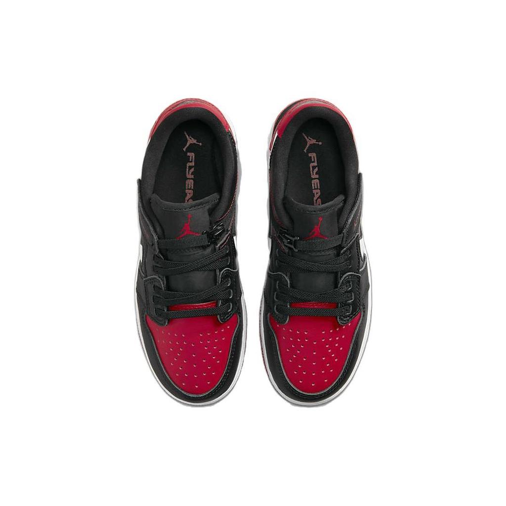 Air Jordan 1 Low Flyease GS Alternate Bred Toe Kids Sneakers Black White Gym-Red DN4639-066