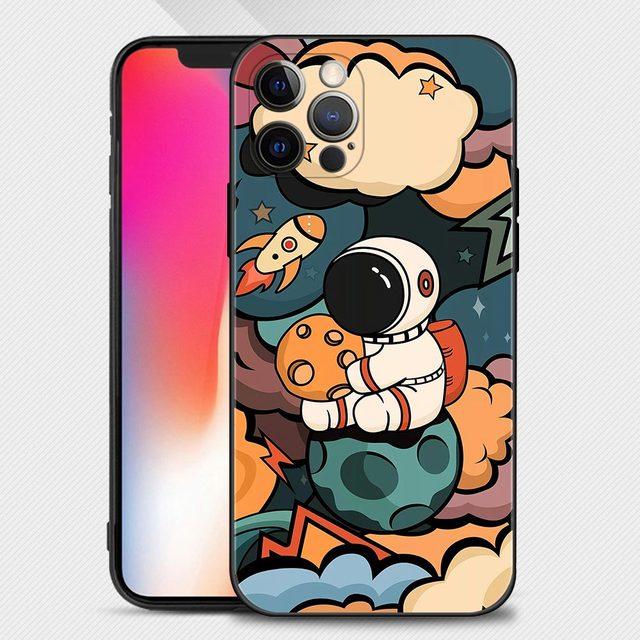 Phone Shell For Apple Iphone 14 13 12 11 Pro Max 13 12 Mini Xs Max Xr X 7 8 Plus 6 6s Cover Silicone Case Cute Cartoon Astronaut