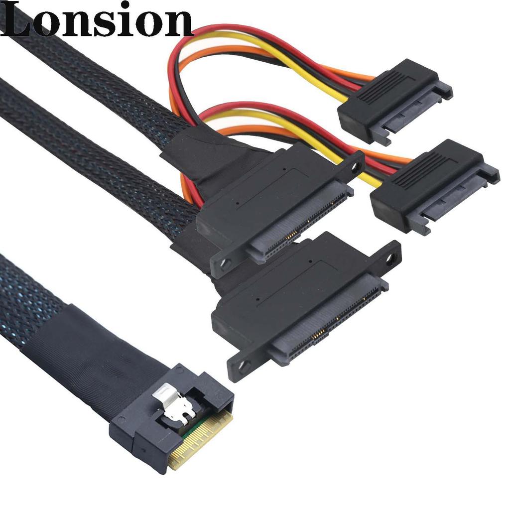 PCIE SlimSAS Anti-Inserimento Errato SFF-8654 8i a SFF-8639 U.2+15P con Fori per Viti su Entrambi i Lati