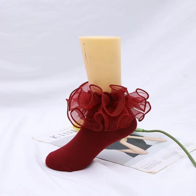 Ins Fashion Children's Dance Socks Princess Girls Frilly Sock Soft Infant Baby Socken Ruffle Socks For Kids School High Quality