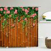 3D Waterproof Fabric Polyester Shower Curtains Patio Flower Wall Landscape Bathroom Curtains With Hooks Bathtub Decor Screen