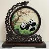 1pc, Su Embroidery Ornaments, Chinese Embroidery Crafts, Double Sided Embroidered Ornament, Solid Wood Desktop Decoration