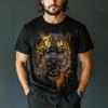 Vintage T-shirt For Men  Animal Russian Tiger Lion Print T Shirts Short Sleeve Tee Casual Streetwear Oversized Men Clothing Tops