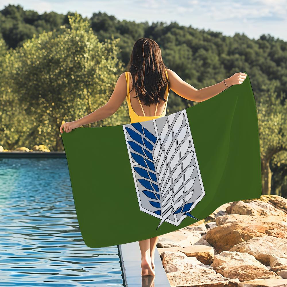 Anime A-Attack On T-Titan Towel Quick Drying Beach Towels Are Suitable For Swimming Pools Camping Yoga And The Gym