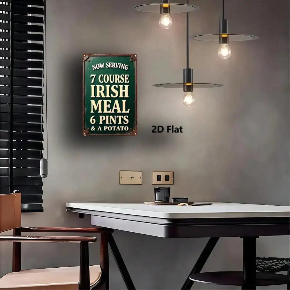 Vintage Irish Pub Metal Wall Sign 8x12 Inch Rustic Golden Lettering Home Bar Kitchen Decor